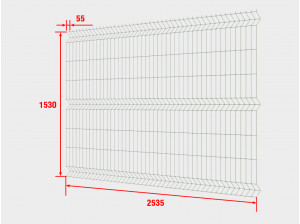 Заборные 3D секции оптима ЛАЙТ: 2535x1530